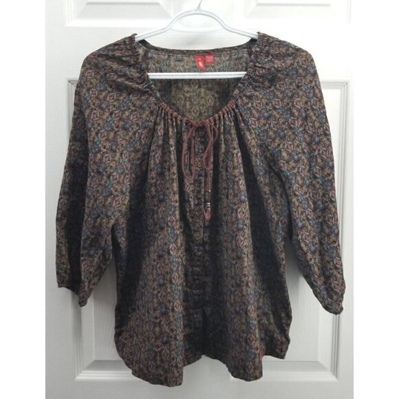 EDC Floral Button up Blouse Sz XL Fall Colours - Picture 1 of 7